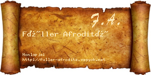 Füller Afrodité névjegykártya